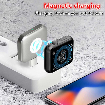 Για Apple Watch Charger Φορητός ασύρματος φορτιστής βάσης 2 σε 1 Για Apple Watch Series 7/6/5/SE/Airpods Pro Magnetic USB-C Charger