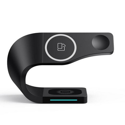 4 vienā magnētiskais bezvadu lādētāja statīvs iPhone 12 Mini Pro Max Apple Watch 6 5 4 3 ātrās uzlādes dokstacijai Airpods Pro