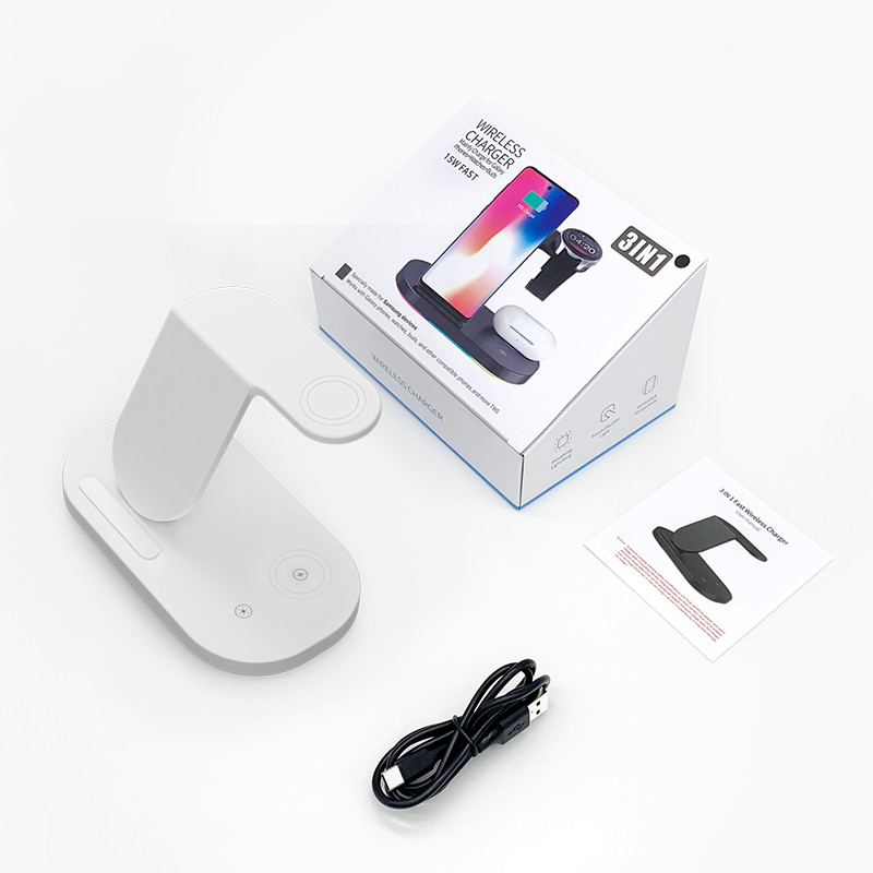 15 W ātra uzlāde Samsung Z Fold3 Z Flip3 S21 S20 Galaxy Watch 4 3 Active 2 Gear S3 S4 Buds 3 In 1 bezvadu lādētāju stacija