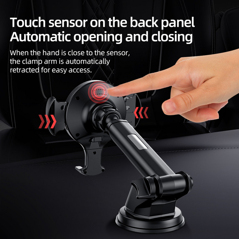 HOCO Qi belaidžio automobilinio įkroviklio stovas Automatinis infraraudonųjų spindulių segtukas Oro ventiliacijos montuojamas automobilinio telefono laikiklis 10W greitas įkroviklis, skirtas iphone XS Max XR