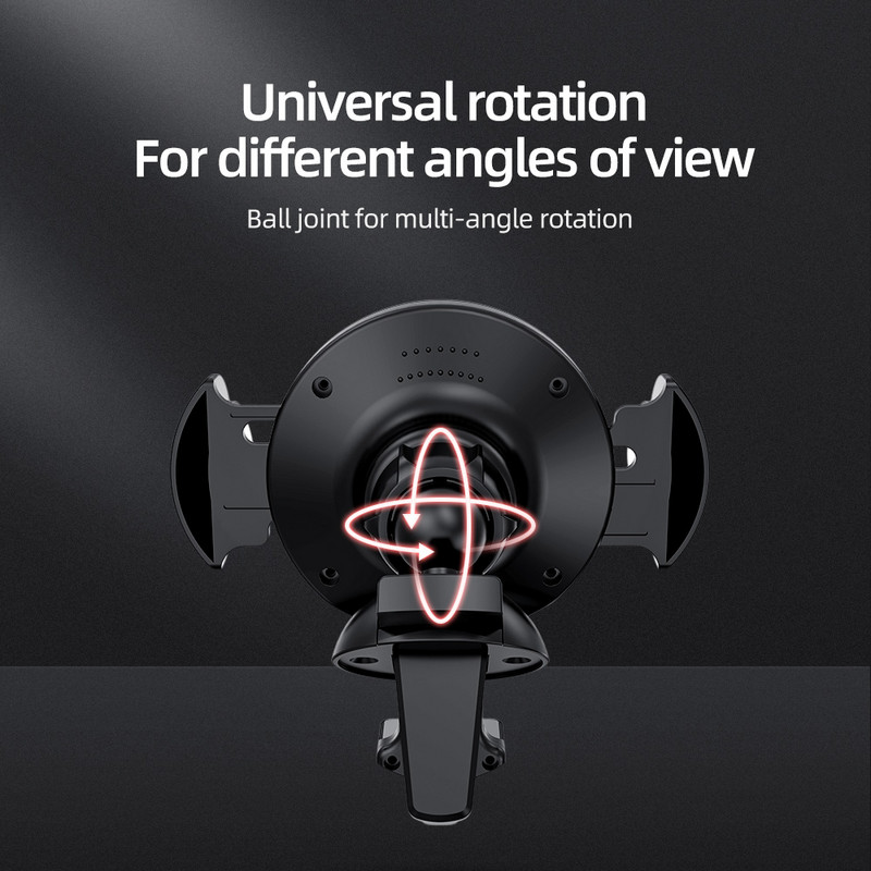 HOCO Qi belaidžio automobilinio įkroviklio stovas Automatinis infraraudonųjų spindulių segtukas Oro ventiliacijos montuojamas automobilinio telefono laikiklis 10W greitas įkroviklis, skirtas iphone XS Max XR