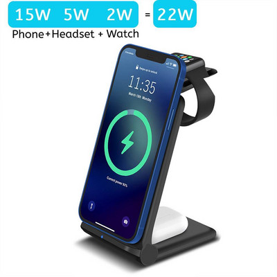 Suport de încărcare fără fir FDGAO 25W Stație de încărcare rapidă pentru iPhone 14 13 12 11 Pro XS XR X 8 Apple Watch 8 7 6 5 4 AirPods 3 Pro