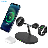 3 viename magnetinis belaidžio įkroviklio stovas, skirtas iPhone 14 13 12 Pro Max Mini Apple Watch Magnet įkrovimo stotis, skirta Airpods iWatch 7