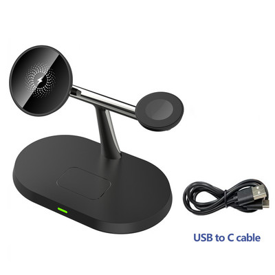 3 viename magnetinis belaidžio įkroviklio stovas, skirtas iPhone 14 13 12 Pro Max Mini Apple Watch Magnet įkrovimo stotis, skirta Airpods iWatch 7