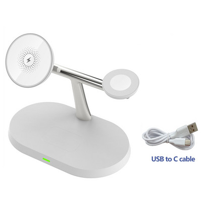 3 viename magnetinis belaidžio įkroviklio stovas, skirtas iPhone 14 13 12 Pro Max Mini Apple Watch Magnet įkrovimo stotis, skirta Airpods iWatch 7