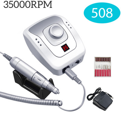 Profesionalus nagų gręžtuvas 35000 RPM, nešiojamas kelioniniam elektriniam manikiūro mašinų nagų dildės rinkinys su frezavimo pjaustytuvu nagų salono įrankiu