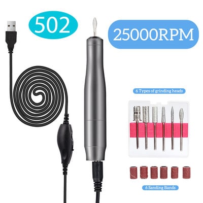 Profesionalus nagų gręžtuvas 35000 RPM, nešiojamas kelioniniam elektriniam manikiūro mašinų nagų dildės rinkinys su frezavimo pjaustytuvu nagų salono įrankiu