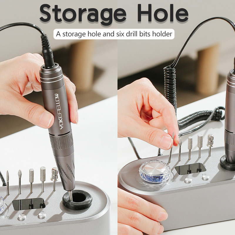 Mașină electrică de găurit unghii, 40000 rpm, cu modul de pauză, cu vibrații reduse, freză pentru manichiură profesie, pentru utilizarea în salonul de unghii acrilice