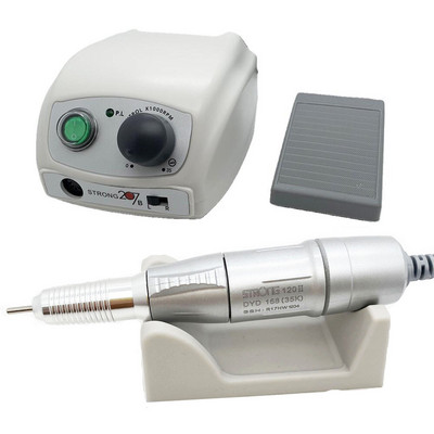 Micromotor Strong 207b Контролна кутия Електрическа бормашина за нокти Полираща машина Маникюрна бормашина за нокти Strong 210 35000 RPM 120II накрайник
