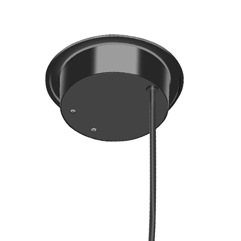 Stalinis belaidis įkroviklis Ausinės Apvalus belaidis įkrovimas Integruotas stalinio kompiuterio grommet Power belaidžio įkrovimo padėklas