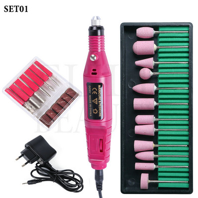 Set de mașini de găurit electrice profesionale pentru unghii, freză, manichiură, pedichiură, pentru îndepărtarea gelului de unghii, echipament de șlefuire FBHBS-011P