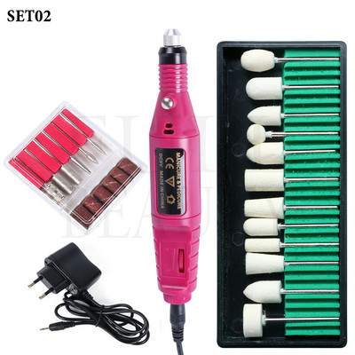 Set de mașini de găurit electrice profesionale pentru unghii, freză, manichiură, pedichiură, pentru îndepărtarea gelului de unghii, echipament de șlefuire FBHBS-011P