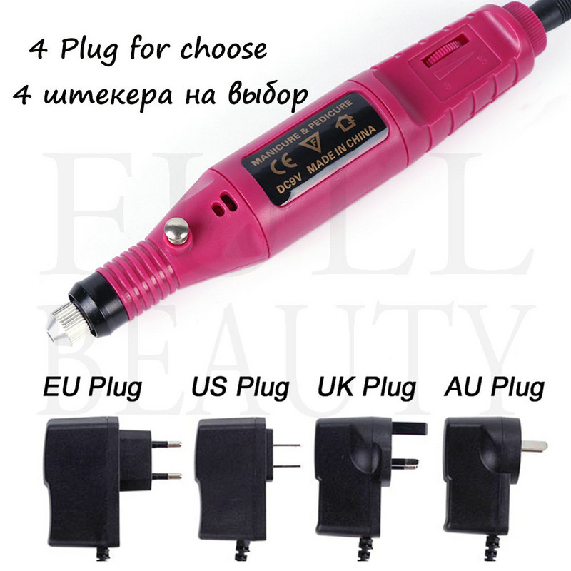 Set de mașini de găurit electrice profesionale pentru unghii, freză, manichiură, pedichiură, pentru îndepărtarea gelului de unghii, echipament de șlefuire FBHBS-011P