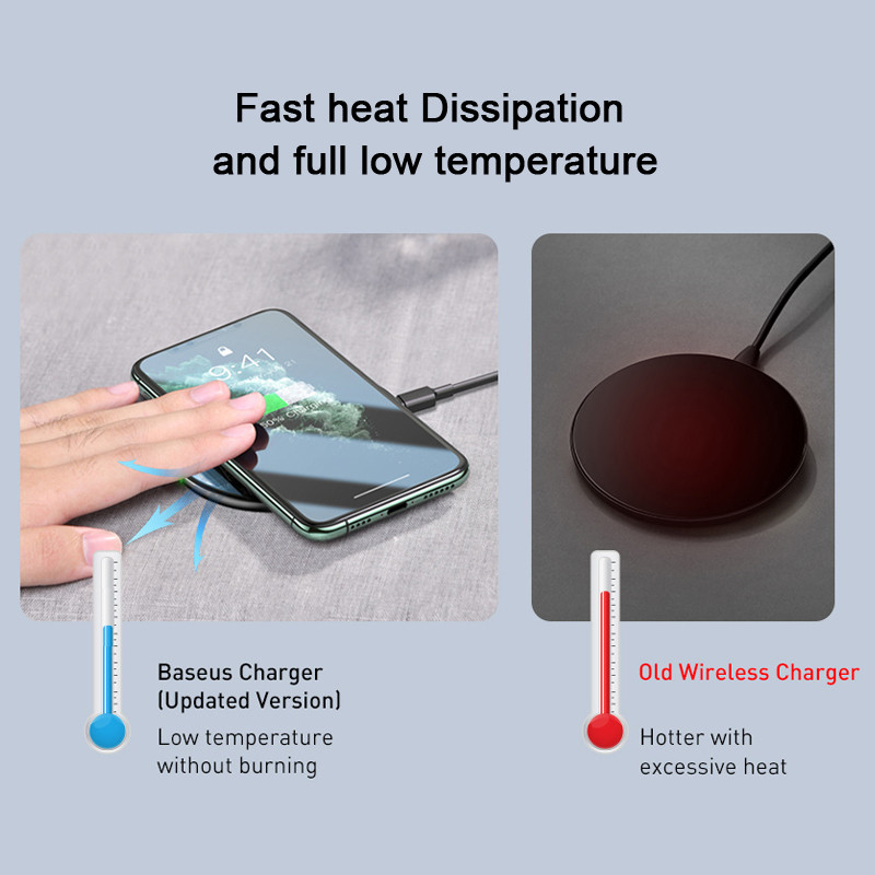 Baseus 15W Qi juhtmevaba kiirlaadija iPhone 13 12 11 Airpodidele Xiaomi Samsung S21 S10+ Note 9 10 telefoni Qi juhtmevaba laadimispadi