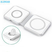 2 vienā 15 W magnētiski salokāms pārnēsājams bezvadu lādētājs iPhone 14 13 12 Pro Max mini X 8 AirPods Pro 3 Apple Watch 8 7 SE 6
