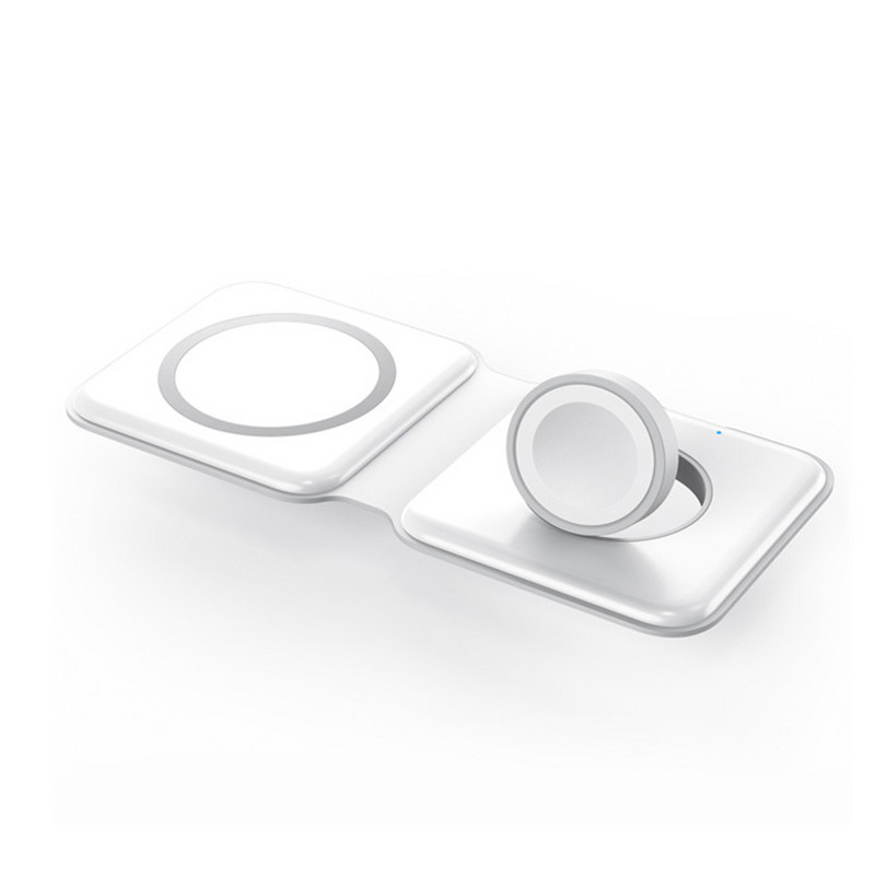 2 u 1 15 W magnetski sklopivi prijenosni bežični punjač za iPhone 14 13 12 Pro Max mini X 8 AirPods Pro 3 Apple Watch 8 7 SE 6