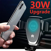 30W Qi bežični brzi punjač Otvor za ventilaciju u automobilu Držač za mobitel Stalak za punjenje za IPhone 14 13 12 11 Pro Max Xiaomi Samsung