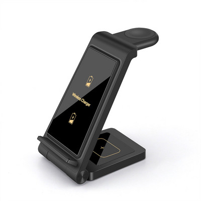 3 u 1 stalak za bežični punjač od 15 W za Apple Watch 8 7 6 5 AirPods Pro iPhone 14 13 12 11 XR X 8 Indukcijska stanica za brzo punjenje