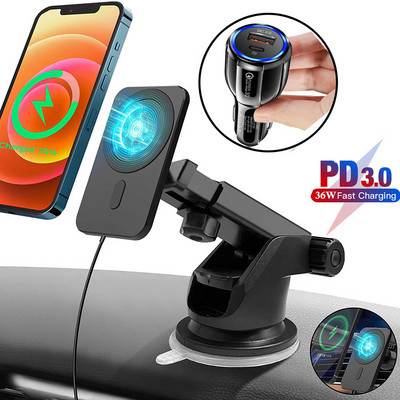 15 W mágneses vezeték nélküli autós töltőtartó iPhone 12mini 12 Pro Max Magsafing gyorstöltő vezeték nélküli töltő autós telefontartóhoz