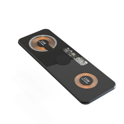 30W magnetski bežični punjač 3 u 1 stalak s dvostrukom podlogom od 15 W za iPhone 14 13 12 Pro/Airpod 3/iWatch 8 7 Transparent Qi brzi punjači