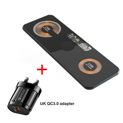 30W magnetski bežični punjač 3 u 1 stalak s dvostrukom podlogom od 15 W za iPhone 14 13 12 Pro/Airpod 3/iWatch 8 7 Transparent Qi brzi punjači