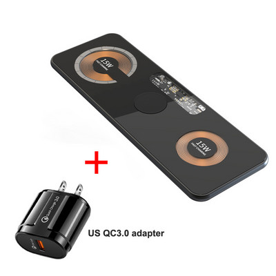 30W magnetski bežični punjač 3 u 1 stalak s dvostrukom podlogom od 15 W za iPhone 14 13 12 Pro/Airpod 3/iWatch 8 7 Transparent Qi brzi punjači