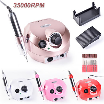 Nail Drill Machine 35000RPM Pro Manicure Machine Apparatus For Manicure Pedicure Kit Electric Nail File With Cutter Nail Tool RU