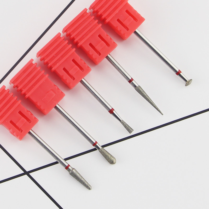 5 tipų deimantiniai nagų grąžtai Rotary Burr odelių švarūs elektriniai antgaliai manikiūrui Gręžimo priedai Nagų frezavimo pjoviklis A01-A05