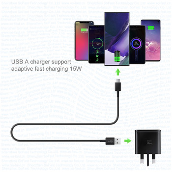 Fast Charger 9v/1.67a UK Charging Adapter Καλώδιο USB C για Samsung galaxy A52 A50 A13 A71 A51 A21S A32 A22 A30 A40 A70 M31 M13 S8