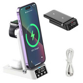 Bežični punjač za iPhone 14 13 12 Pro Max sklopivi 3 u 1 bežični punjač za Apple Watch 8/7 brzi punjač prijenosni