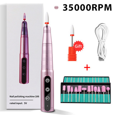 35000 RPM elektromos körömfúró manikűr gép Professzionális pedikűr fúró készlet Kerámia körömreszelő körömfúró felszerelés Eszközök