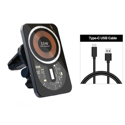 Magsafe držač za auto, bežični punjači u automobilu, punjač za iPhone 14 Plus 13 12 Pro Max, magnetsko postolje za punjenje telefona, 15 W Qi