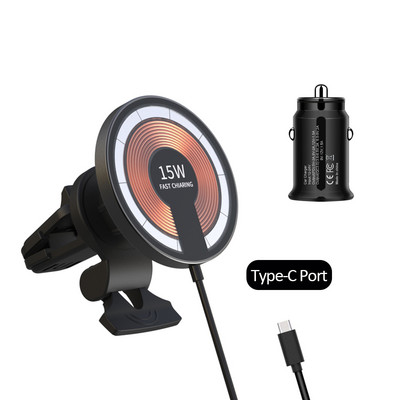 Magsafe držač za auto, bežični punjači u automobilu, punjač za iPhone 14 Plus 13 12 Pro Max, magnetsko postolje za punjenje telefona, 15 W Qi