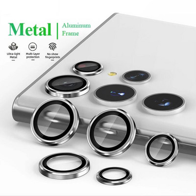 Закалено стъкло от метален пръстен от сплав за Samsung Galaxy S22 Ultra Камера Протектор за обектив Фолио за камера за аксесоари на Samsung S22 ultra