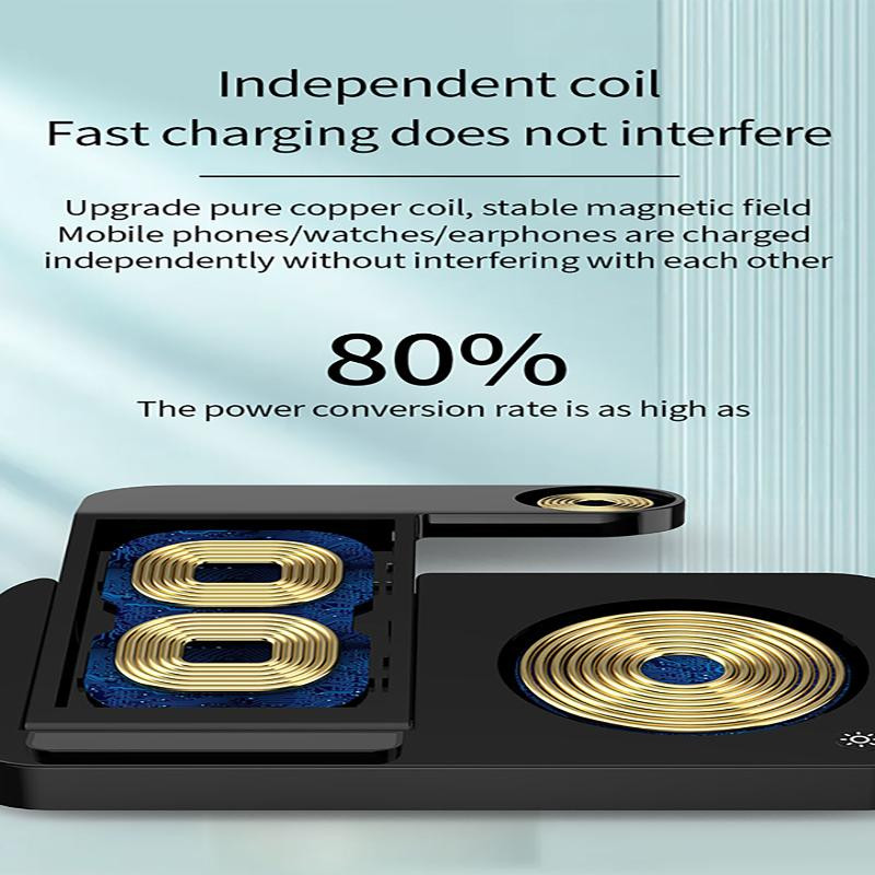 3-u-1 stalak za bežični punjač 15w stanica za brzo punjenje kompatibilna za Airpods Pro Iphone Samsung Galaxy Dodaci