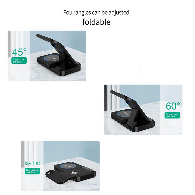 3-u-1 stalak za bežični punjač 15w stanica za brzo punjenje kompatibilna za Airpods Pro Iphone Samsung Galaxy Dodaci