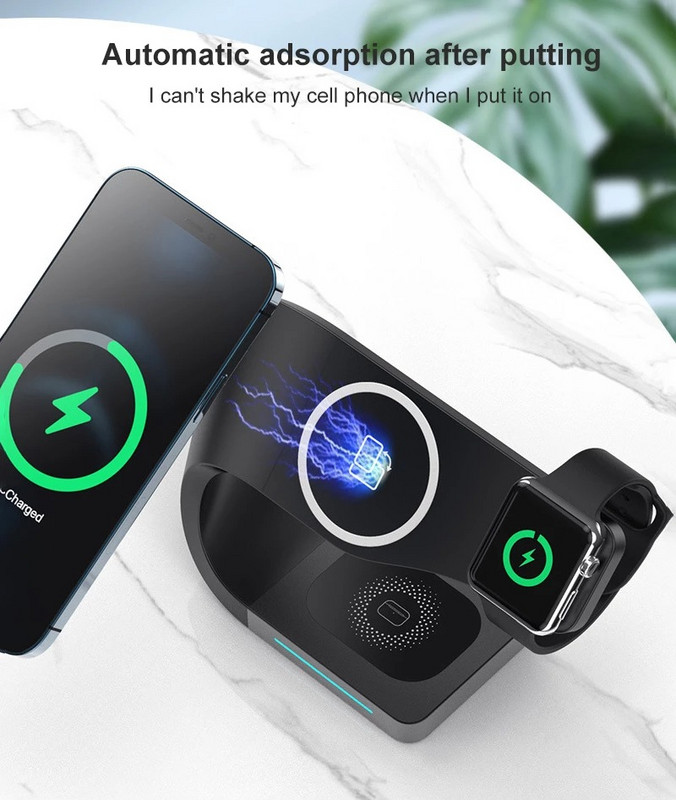 ALDNOAH 4 u 1 bežični punjač Dock Station za iPhone 12 11 XS XR X 8 telefone 15W brzo punjenje za Apple Watch AirPods Pro