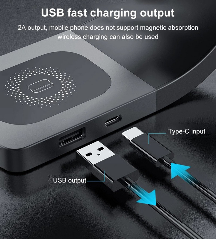 ALDNOAH 4 u 1 bežični punjač Dock Station za iPhone 12 11 XS XR X 8 telefone 15W brzo punjenje za Apple Watch AirPods Pro