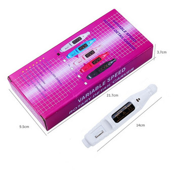 White Electric Nail Drills Kit Remove Polisher Manicure Pedicure 6 τεμ.