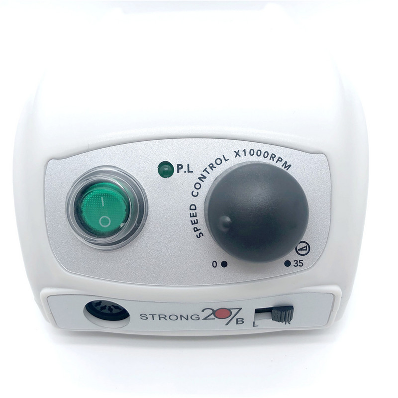 STRONG 207B ezüst 65w-os vezérlődoboz 35000rpm 120II fogantyús elektromos körömfúró lakkozó gép manikűr körömfúró készlet