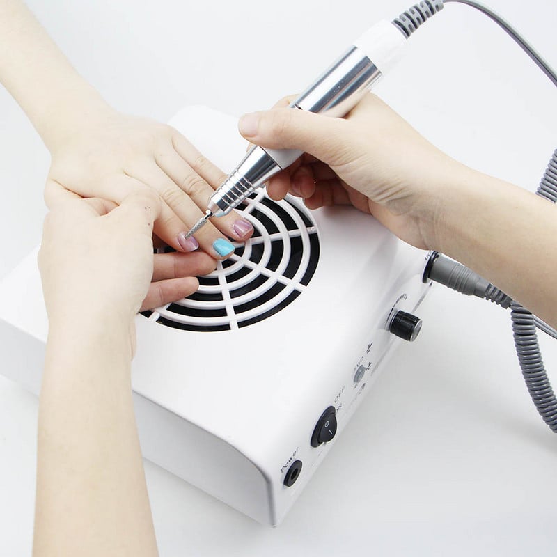 80 W 2-AZ 1-ben körömfúró és körömporgyűjtő manikűr nagy teljesítményű ventilátor marógéppel manikűr körömpedikűrreszelőhöz