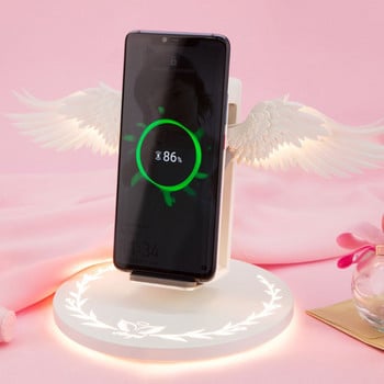 Universal LED Qi Wireless Charge Dock 10W Angel Wing Fast Wireless Charger for Cellphone Pro X XR 8 Plus Mobile Phone X6HA