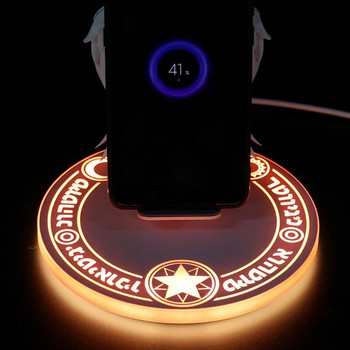 Universal LED Qi Wireless Charge Dock 10W Angel Wing Fast Wireless Charger for Cellphone Pro X XR 8 Plus Mobile Phone X6HA