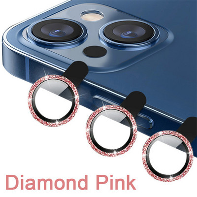 IPhone 14 Pro Max Glass Diamond Glitter Metal Camera Protector for IPhone 14 Pro Max Back Lens Camera Protector Glass