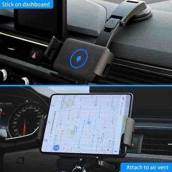 Qi Car Wireless Charger 15W Auto Clamping Phone βάσεις στήριξης για Samsung Galaxy Fold2 Fold3 iPhone 13 Xiaomi Huawei Mate X