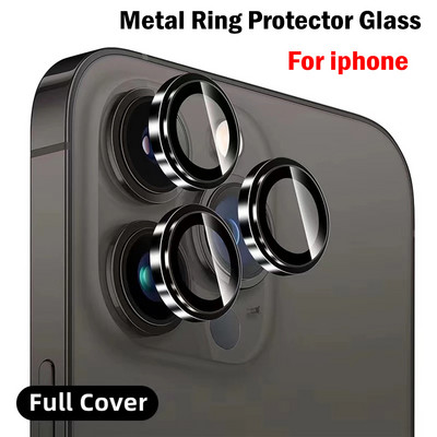 Метален пръстен на обектива, протекторно стъкло за iPhone 11 12 13 14 Pro Max Диамантена бляскава защита на камерата на iPhone 12 13 11 14 Pro Max