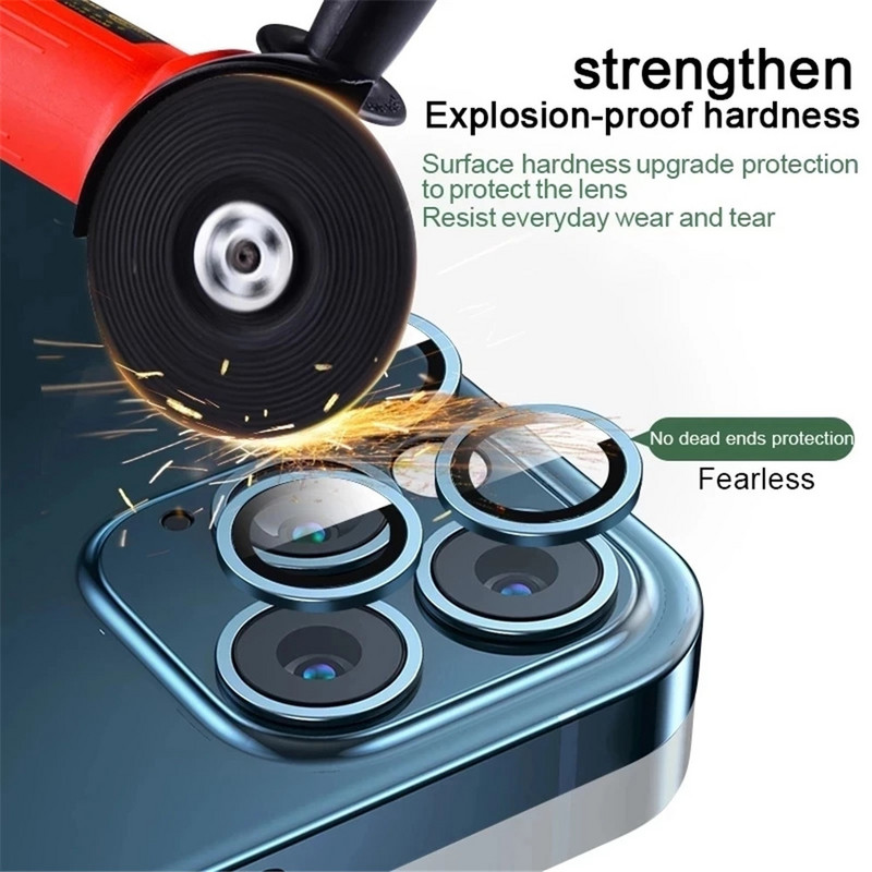 Objektyvo metalinis žiedo apsauginis stiklas, skirtas iPhone 11 12 13 14 Pro Max Diamond Glitter fotoaparato apsauga iPhone 12 13 11 14 Pro Max