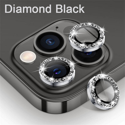 IPhone 14 13 12 11 Pro Max Diamond Glitter Metal Camera Protector for IPhone 14 Max 12 13 Mini Lnes kameras aizsargstikls