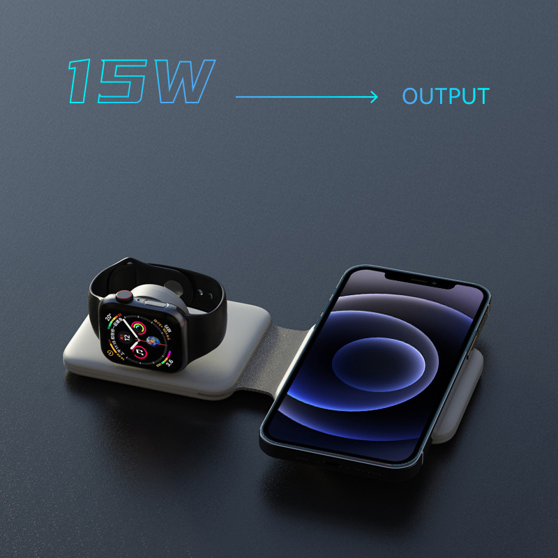 3 ÎN 1 Încărcătorul MagSafe Duo se încarcă convenabil pentru iPhone13 12 Pro/Airpod Pro 3/iWatch 7 6 Încărcătoare rapide portabile de 15 W
