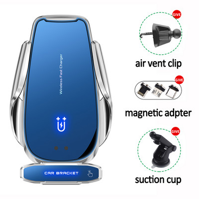 30W bežični punjač za automobil, magnetni držač za auto s automatskim stezanjem za brzo punjenje za iPhone 13 12 Pro Max 11 mobilni telefon